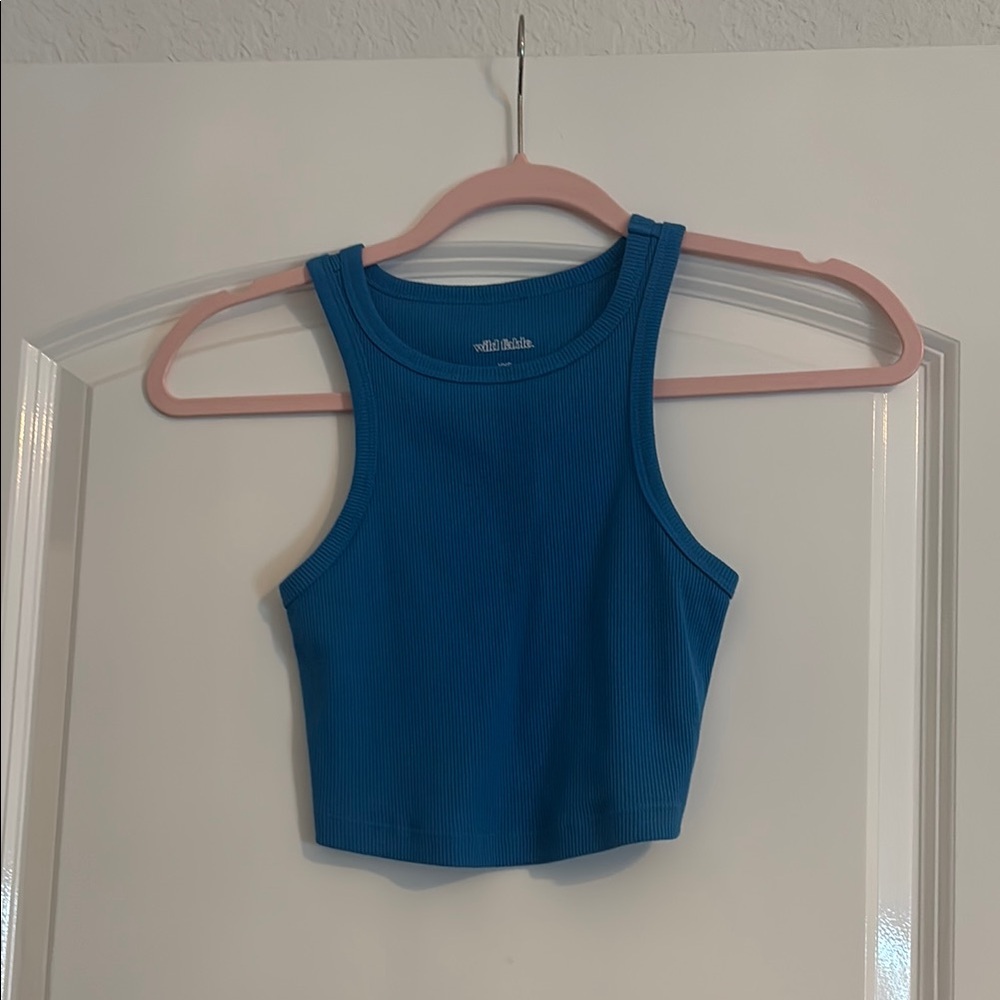 Wild Fable Blue Sleeveless Crop Tank Top